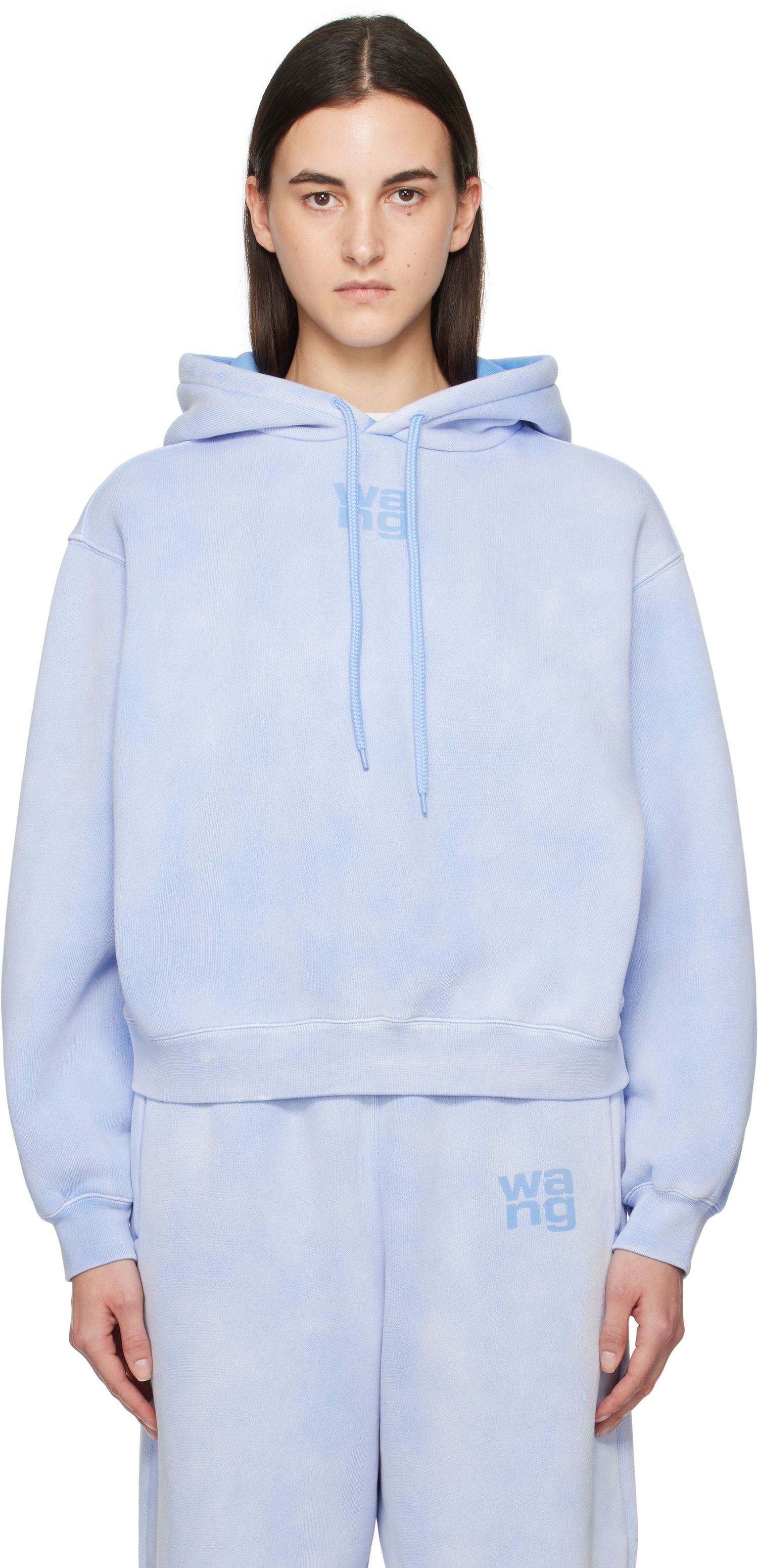 Mikina Alexander Wang Alexander Wang Puff Logo Cropped Hoodie Modrá | 4CC3242108, 0