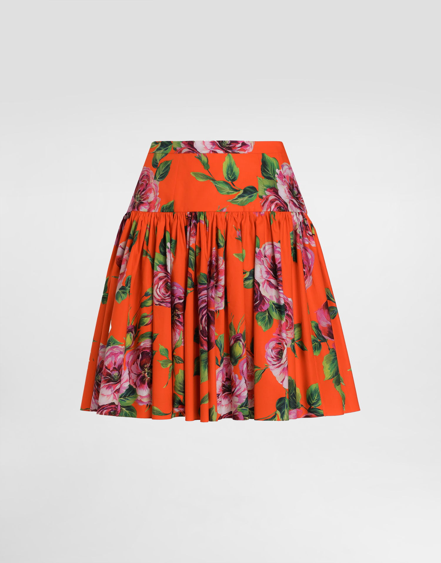 Sukňa Dolce & Gabbana Dolce & Gabbana Antique Rose Print Cotton Mini Skirt Oranžová | F4CFATHS5TIHO5JA, 0