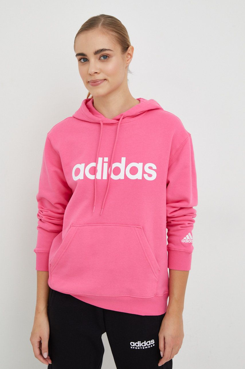 Mikina adidas Originals Cotton Hoodie with Logo Print Ružová | IC6885, 0