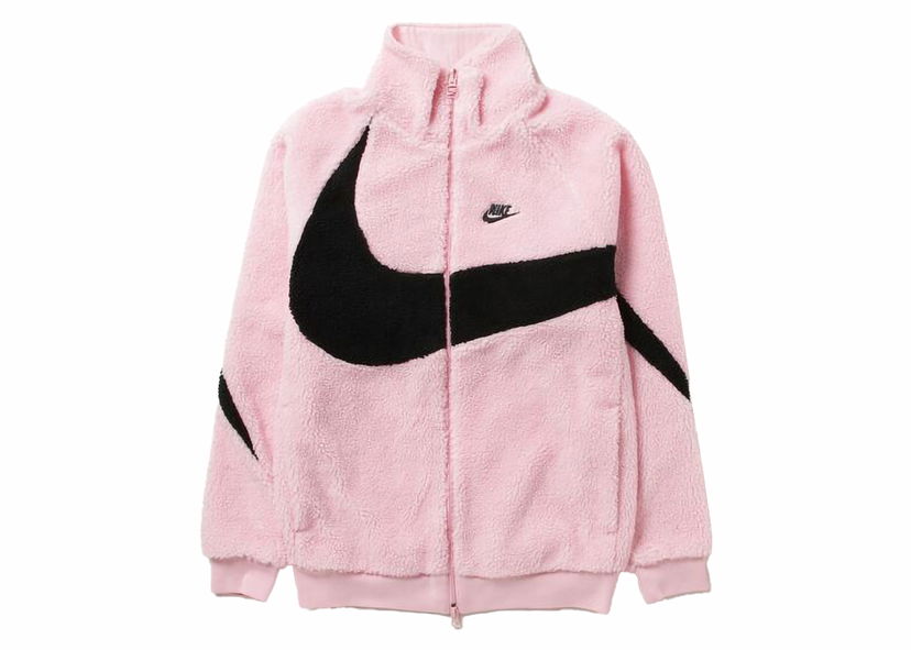 Bunda Nike Sportswear Big Swoosh Reversible Boa Jacket (Asia Sizing) Soft Pink/Black Ružová | BQ6546-690
