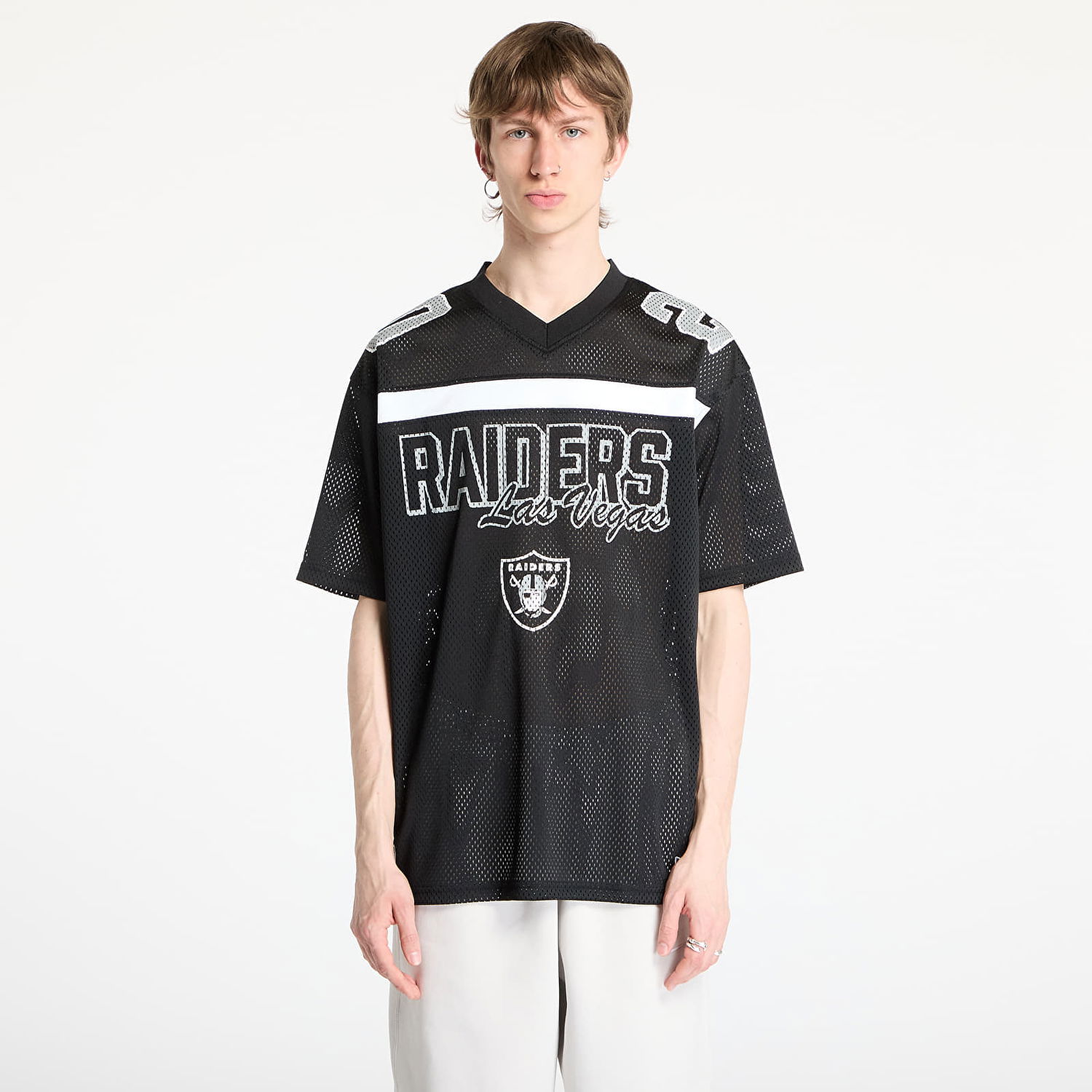 Dres New Era New Era NFL Las Vegas Raiders Mesh Graphic Jersey Čierna | 60596386, 0