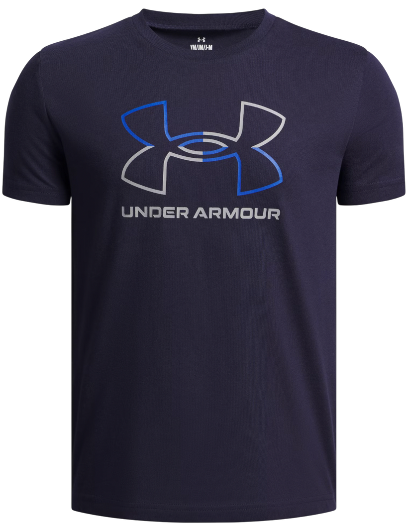 Tričko Under Armour GL Foundation Short Sleeve T-Shirt with Split Outline Logo Navy | 6005010-410