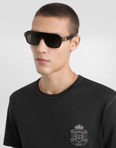 Tričko Dolce & Gabbana Dolce & Gabbana T-shirt With Heraldic Patch Čierna | G8PT1ZG7PZUB0665, 3