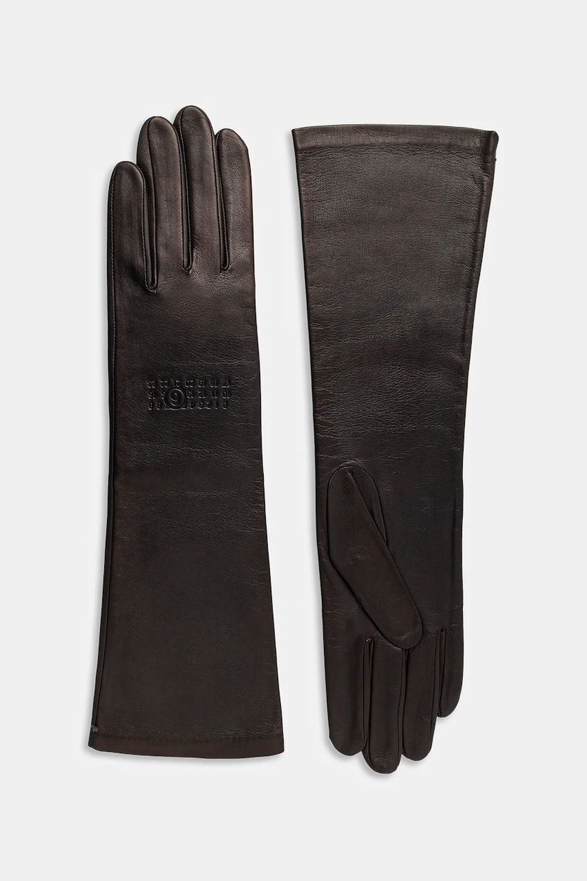 Rukavice Maison Margiela Long Leather Gloves MM6 Maison Margiela x Agnelle Hnedá | S62TS0080.M07014.855