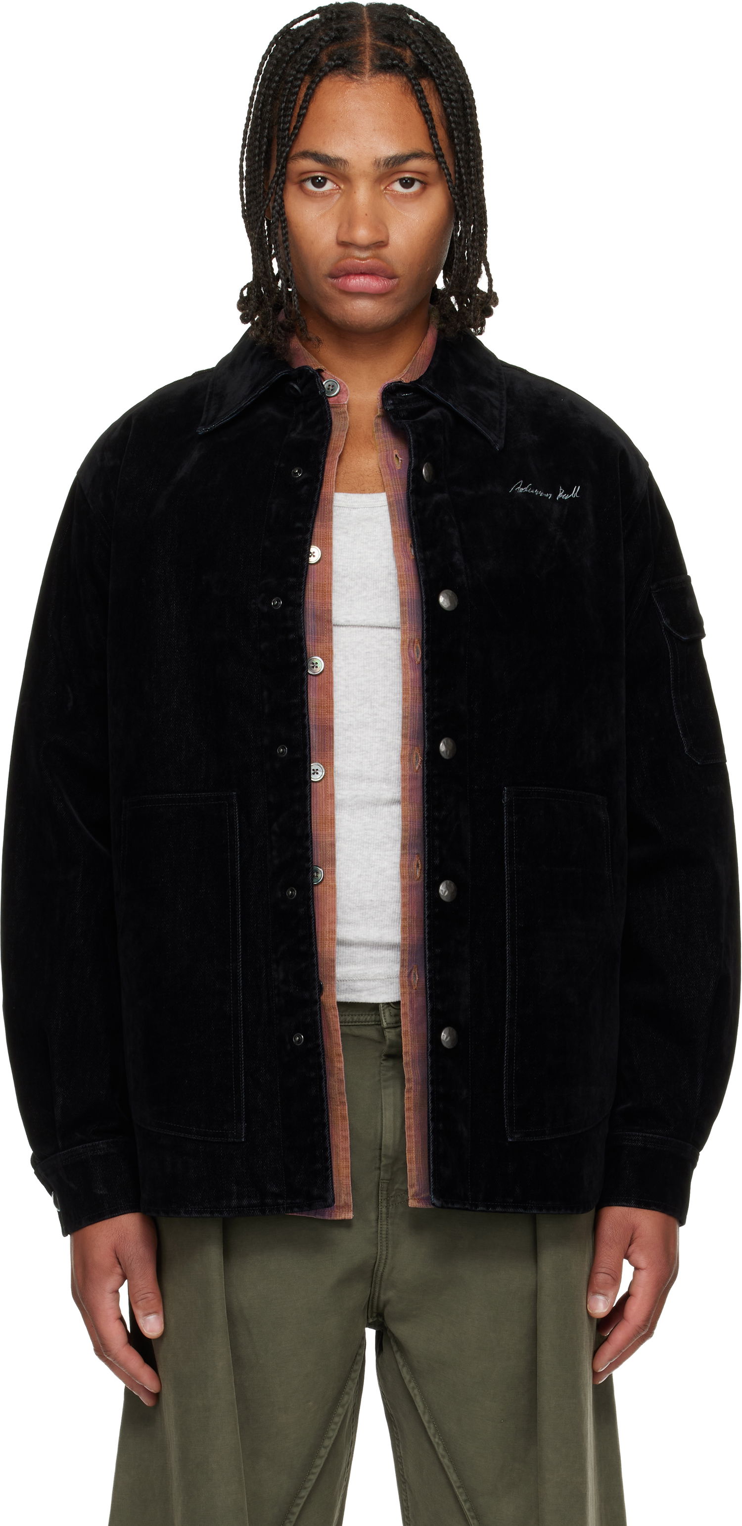 Košeľa Andersson Bell Andersson Bell Padded Velvet Denim Shirt Čierna | atb1374m, 0