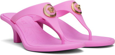 Starostlivosť o obuv Versace Versace Pink Alia Rubber Thong 55 Heeled Sandals Ružová | 1020961_1A10983, 3