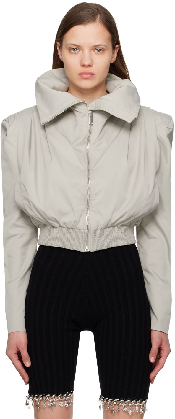 Bomber bunda Han Kjøbenhavn Pleated Bomber Jacket Šedá | W-133742, 0