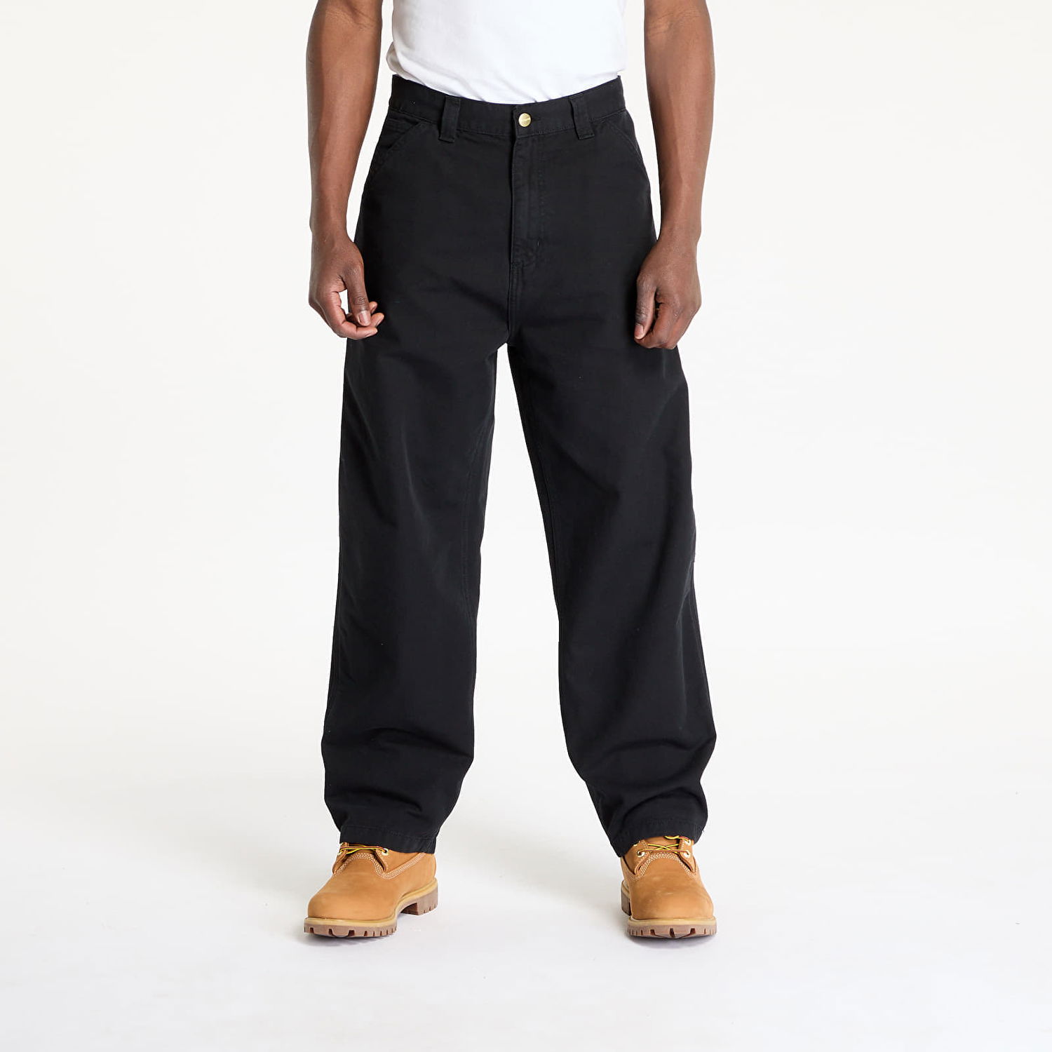 Nohavice Carhartt WIP OG Single Knee Pant Stone Washed Čierna | I033754.8906, 0