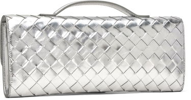 Kabelka Bottega Veneta Bottega Veneta Andiamo Woven Leather Clutch Metalická | 741511 V4P12, 2