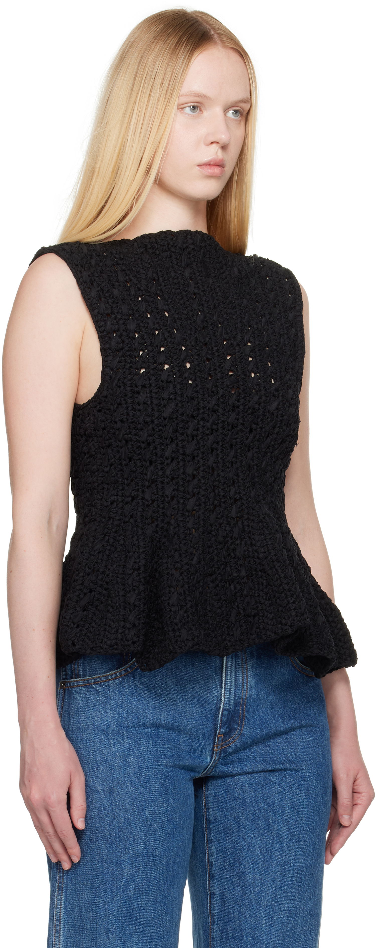 Tielko Khaite Khaite Yuka Peplum Knit Top Čierna | 18006130, 1