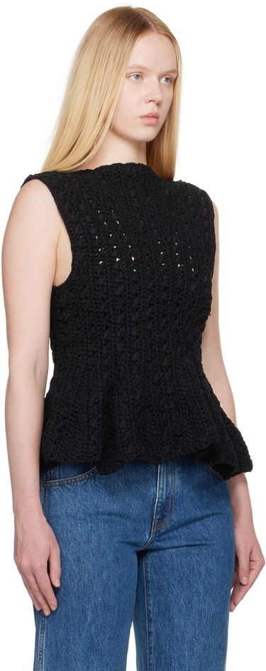 Tielko Khaite Khaite Yuka Peplum Knit Top Čierna | 18006130, 1