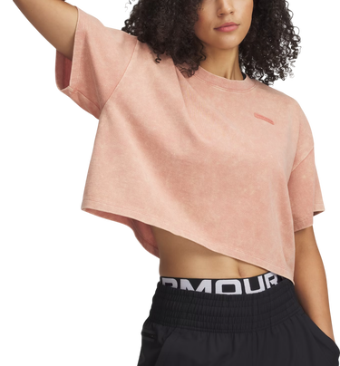 Crop Top Under Armour Under Armour HWT Wash Short Sleeve T-Shirt Ružová | 1389747-696, 0