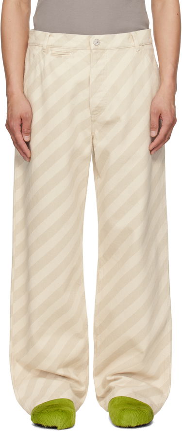 Nohavice Marni Marni Striped High-Waist Jeans Béžová | PUJU0101A0 USCX37, 0