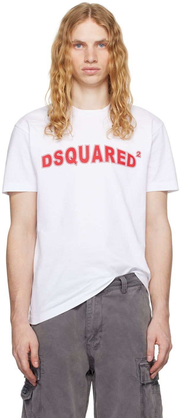 Tričko DSQUARED2 Cool Fit T-shirt With Print Biela | S71GD1452_D20020, 0