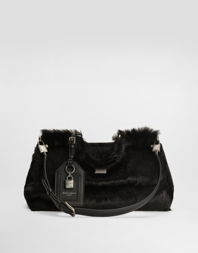 Kabelka Dolce & Gabbana Dolce & Gabbana My Sicily Fur Bag Čierna | BB7782BR7258B956