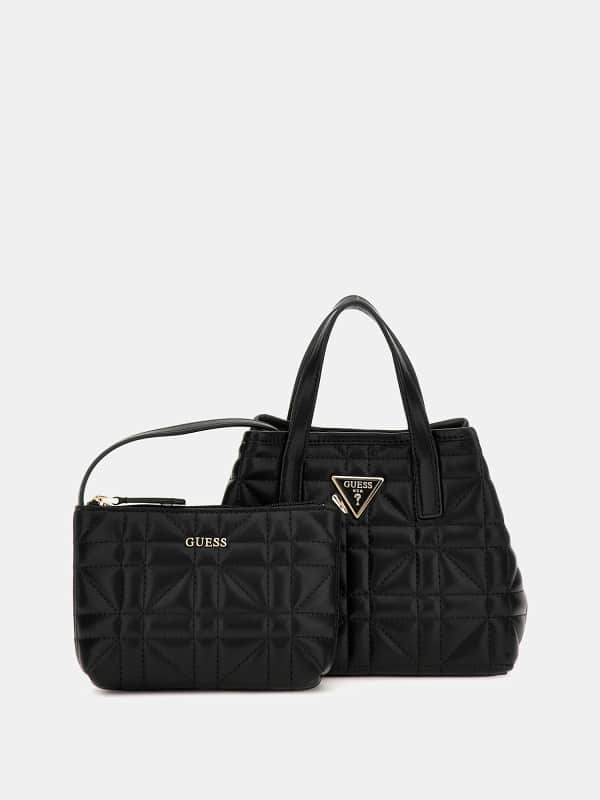 Kabelka GUESS Latona Quilted Mini Shopper Čierna | HWQG9211750, 0