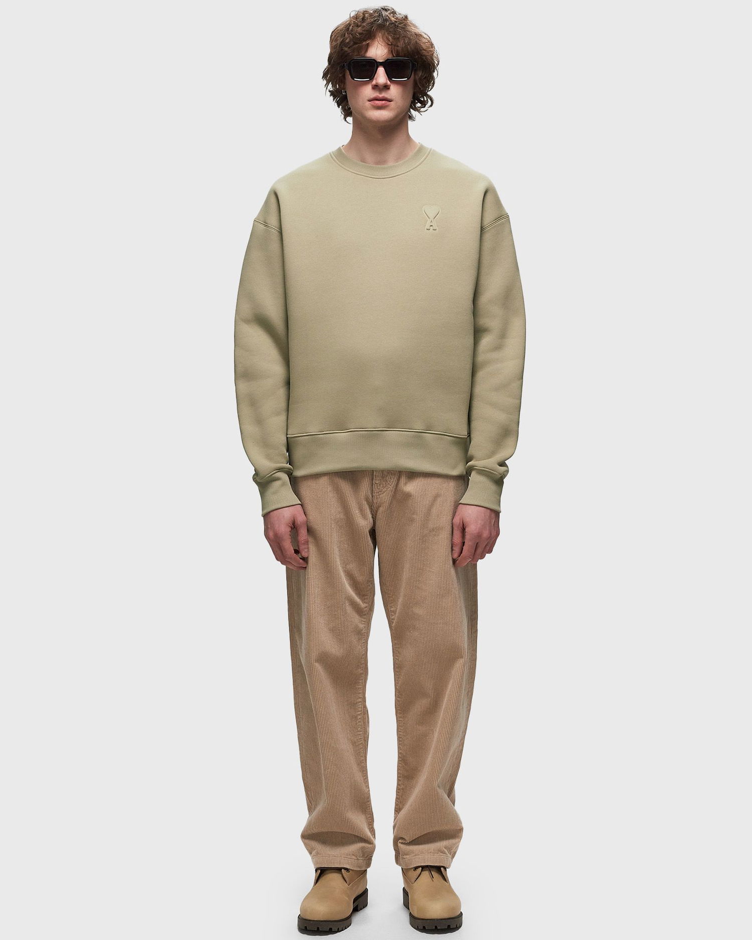 Mikina AMI De Cœur Sweatshirt Béžová | USW025.749, 1