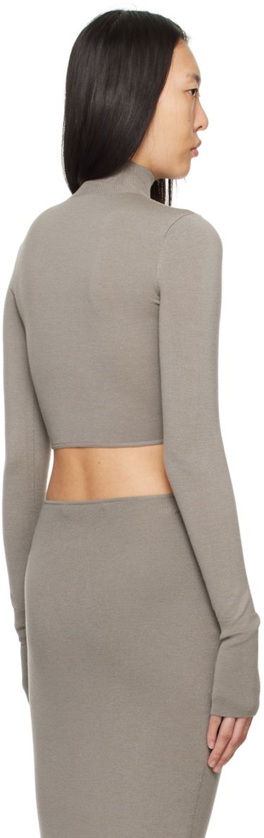 Crop Top Dion Lee Mobius Loop Cutout Long Sleeve Top Šedá | A7783PS24, 2