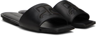 Tenisky a topánky Courrèges 'AC' Leather Slide Sandals Čierna | 124SSD003CR0052, 3