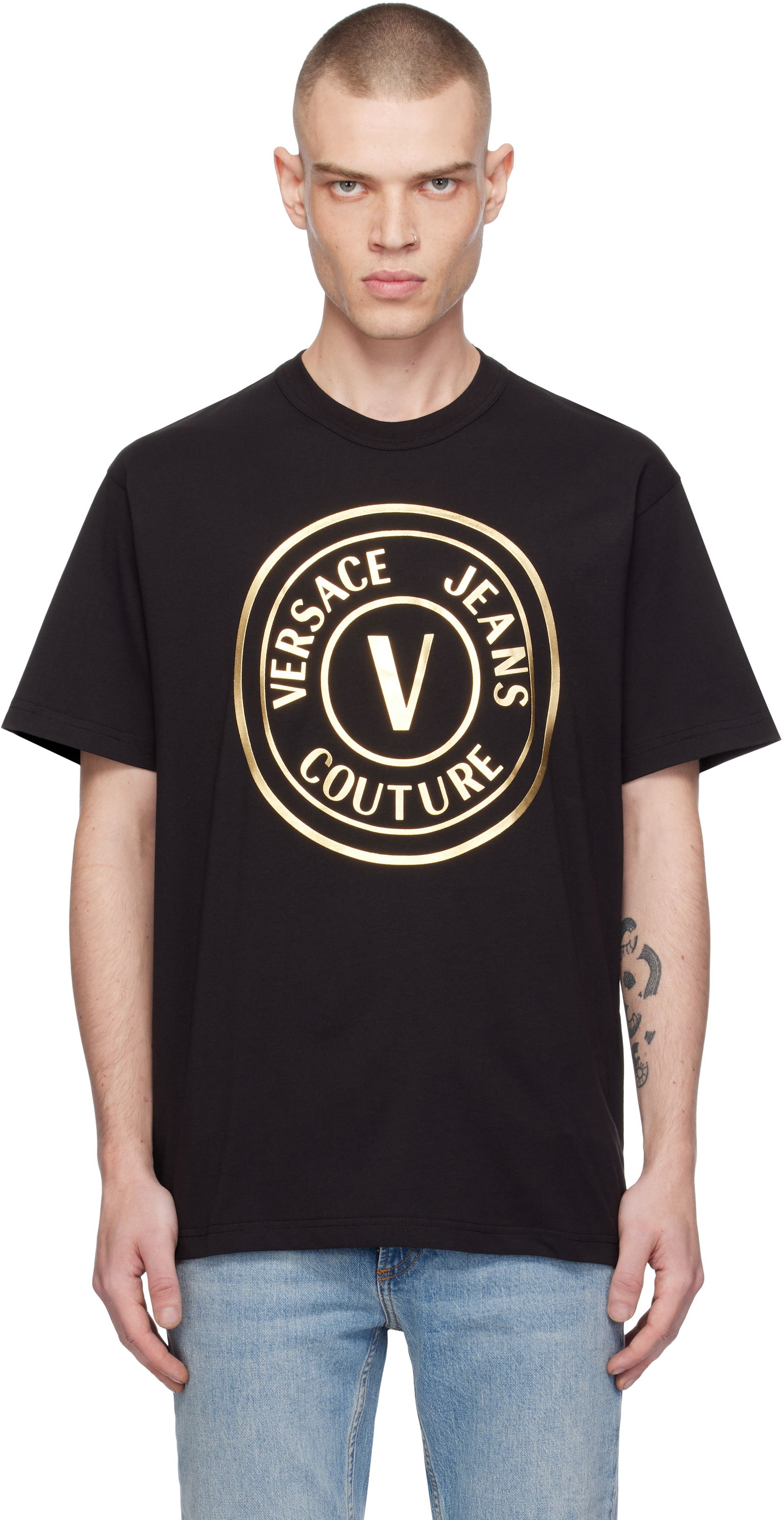 Black Metallic Logo T-Shirt