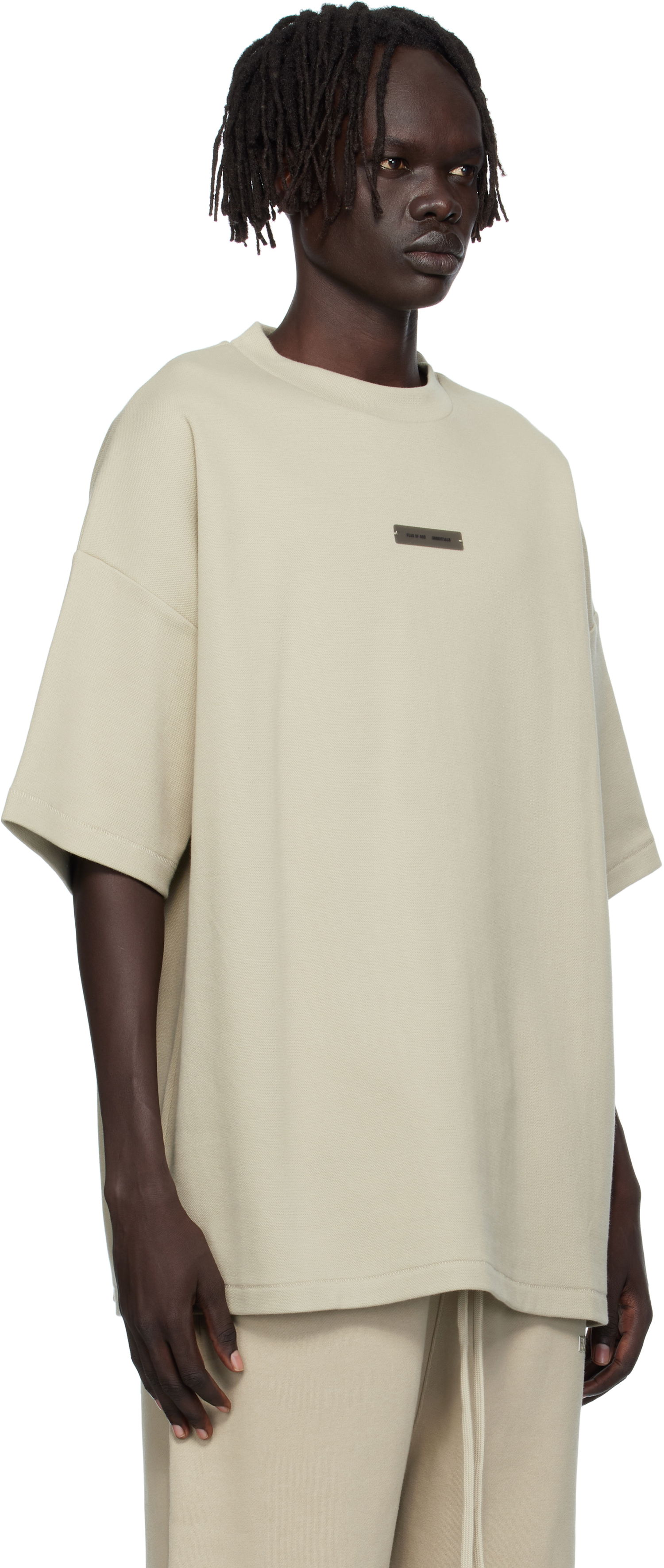 Tričko Fear of God ESSENTIALS 90s Fit Piqué Crewneck T-shirt Béžová | 125SP254416F, 1