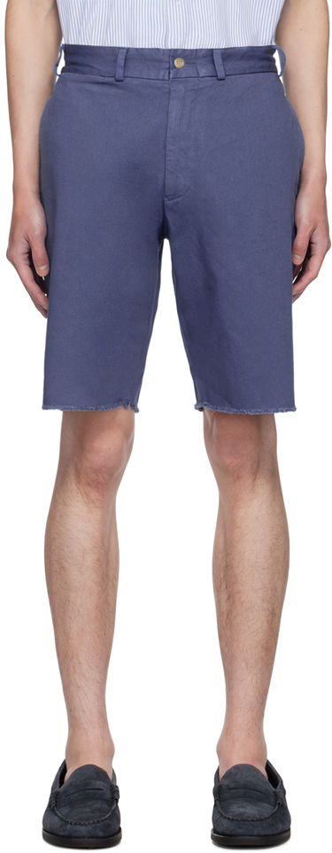 Šortky BEAMS Beams Plus Plain Front Shorts Modrá | 3825-0070-791, 0