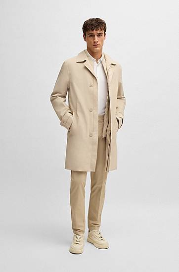 Pláštenka BOSS Stretch-Softshell Coat with Detachable Inner Gilet Béžová | 50535379, 1