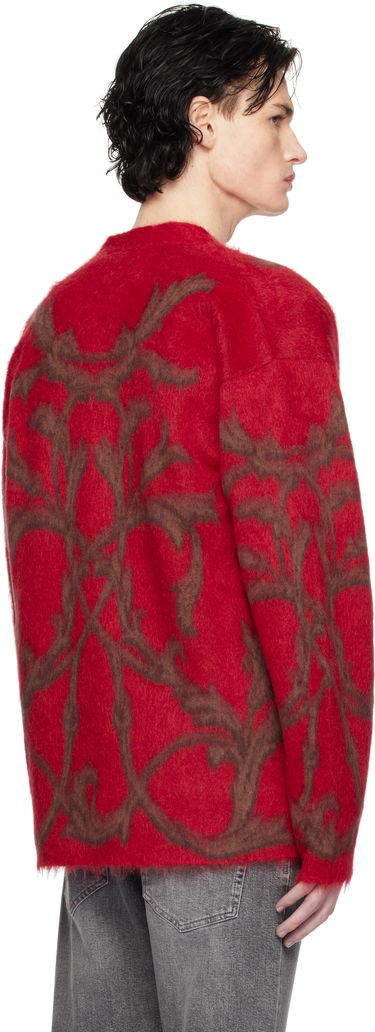 Sveter Versace Mohair-Blend Cardigan With Baroque Print Červená | 1017300_1A12243, 2