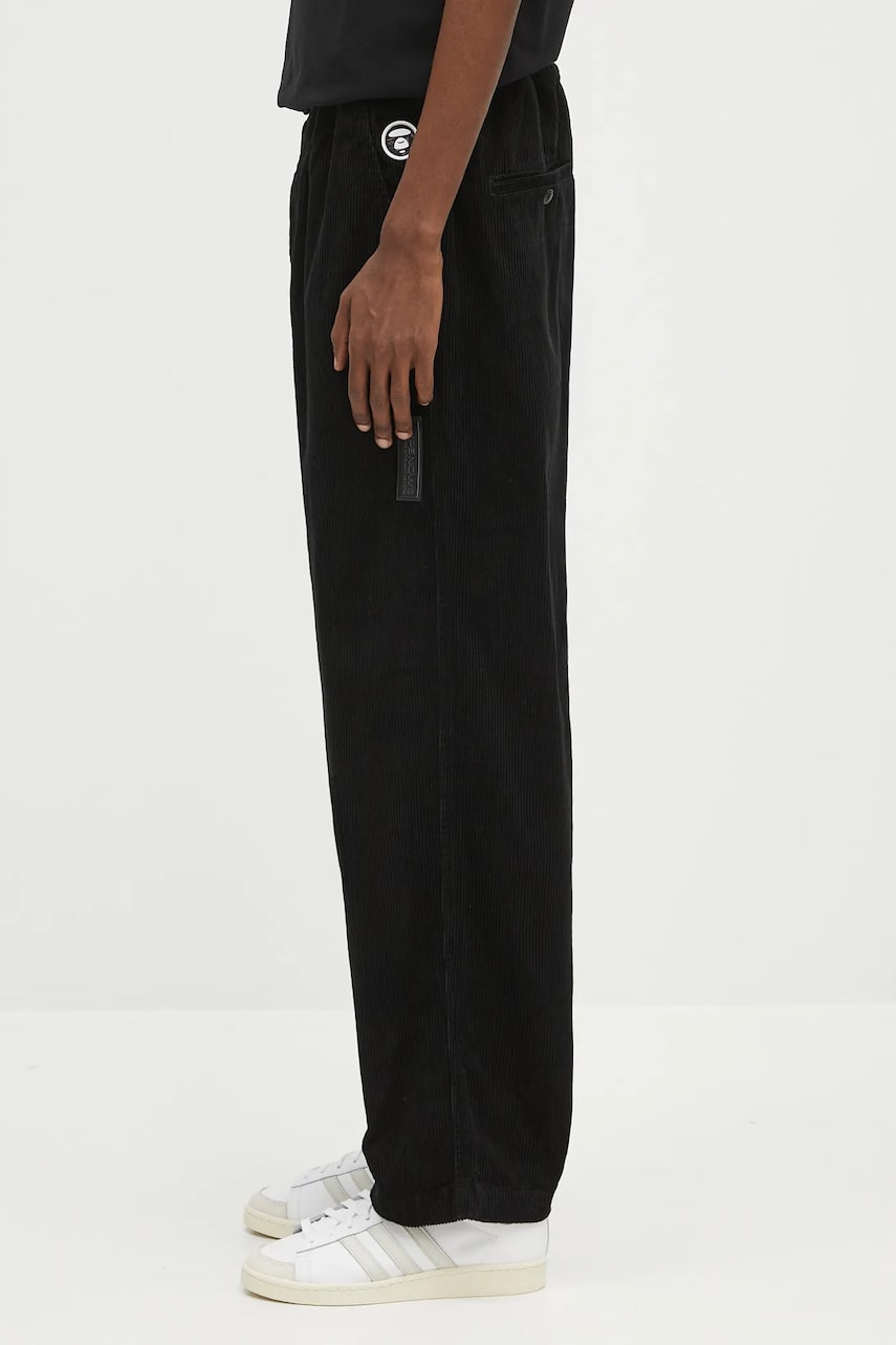 Nohavice AAPE by A Bathing Ape AAPE Now Woven Corduroy Pants Čierna | AAPPTMB620XXN, 1