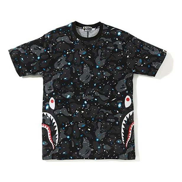 Tričko BAPE Bathing Ape Space Camo Side Shark T-Shirt Čierna | 1F30-109-004, 0