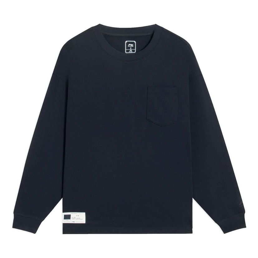 Mikina Li-Ning Long Sleeve Pocket T-Shirt Navy | AHSS751-1