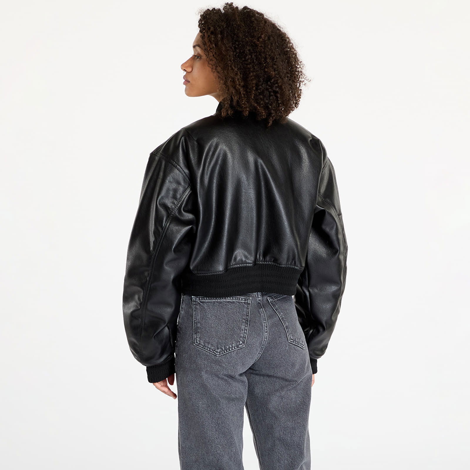 Pleather Bomber Black