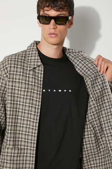 Bunda Awake NY Awake NY Oversize Plaid Zip-Up Shirt Jacket Béžová | SP24.OT004, 5