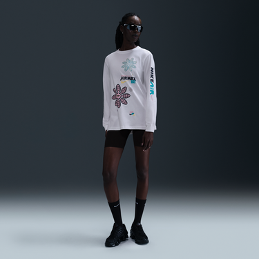 Tričko Nike Nike Sportswear Long Sleeve Graphic T-Shirt Biela | HF9529-100, 4