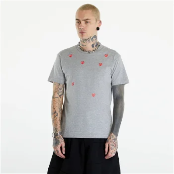 Comme des Garçons PLAY Short Sleeve Logo Print T-Shirt UNISEX Grey AXT338 grey