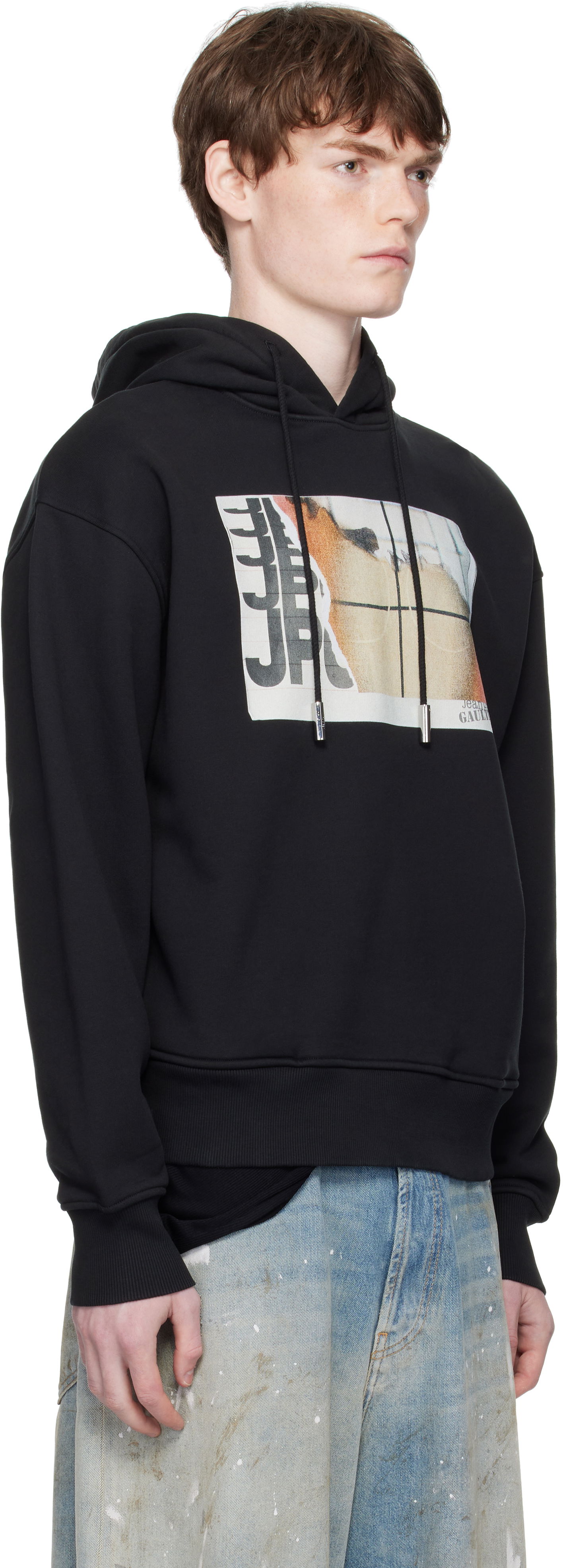 Mikina Jean Paul Gaultier Jean Paul Gaultier Printed Fire Hoodie Čierna | 25/03-W-TO296-J003-001501, 1
