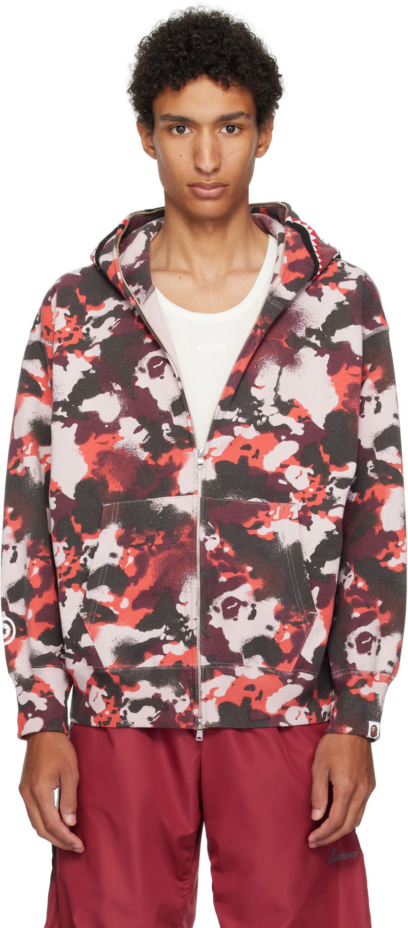 Mikina BAPE A Bathing Ape Map Camo Shark Full Zip Hoodie Rôznofarebný | 001ZPL301001M