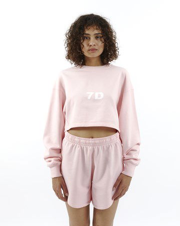 Mikina 7 Days Active Monday Cropped Crewneck Ružová | 90473-134, 1