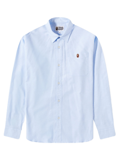 Košeľa BAPE Oxford Relaxed Fit Shirt Sax Modrá | 001SHJ301011M-SAX