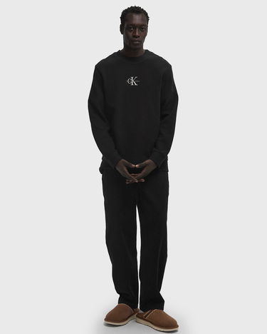 Sveter CALVIN KLEIN Calvin Klein Jeans Waffle Long Sleeve T-Shirt Čierna | J30J327120BEH, 1