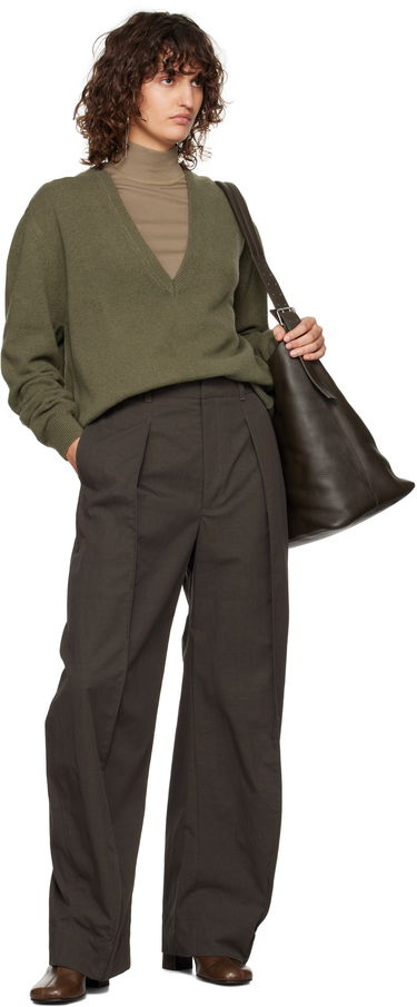 Nohavice LEMAIRE Curved Volume Trousers Zelené | PA1165 LF1228, 3