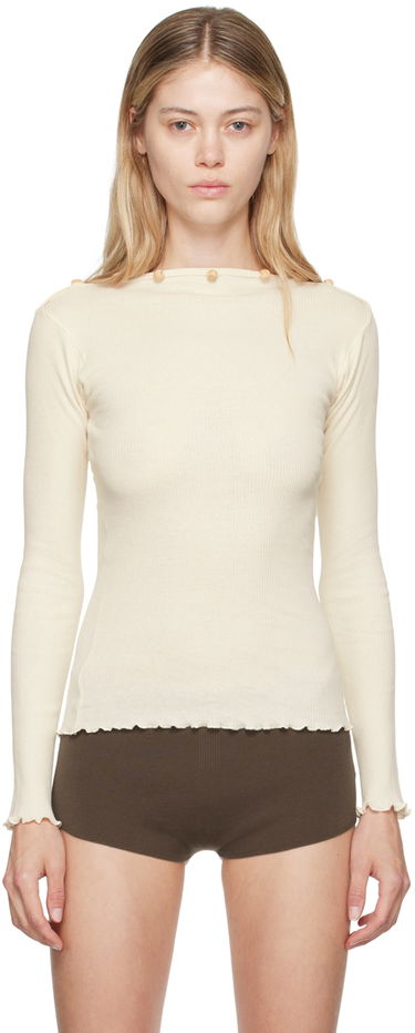 Tričko Baserange Off-White Tav Long Sleeve T-Shirt Béžová | TOTVL-RC-AU24, 0