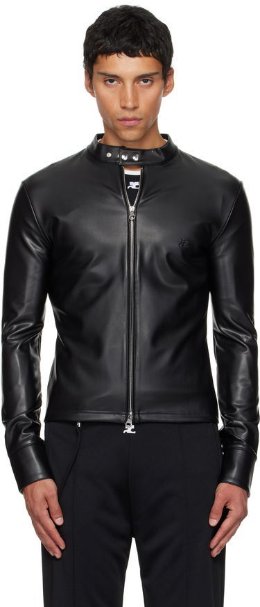 Bunda Courrèges Courrèges Faux-Leather Biker Jacket Čierna | 325CTO448PU0049, 0
