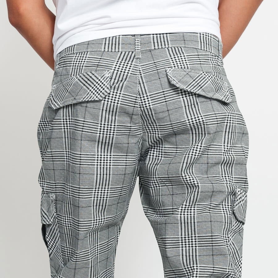 AOP Glencheck Cargo Jog Pants