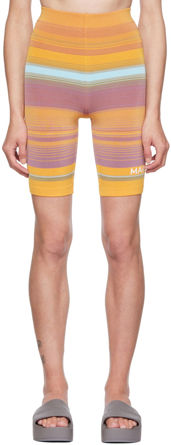 Šortky Marc Jacobs Marc Jacobs 'The Sport' Striped Bike Shorts Oranžová | N426J02PF22, 0