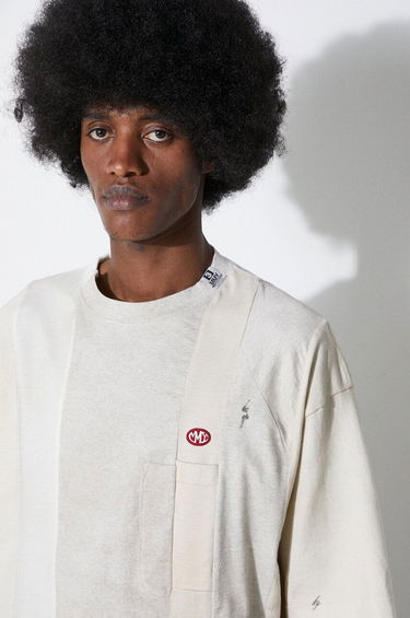 Tričko Maison MIHARA YASUHIRO Maison MIHARA YASUHIRO Vertical Switching T-Shirt Biela | A12TS621, 4