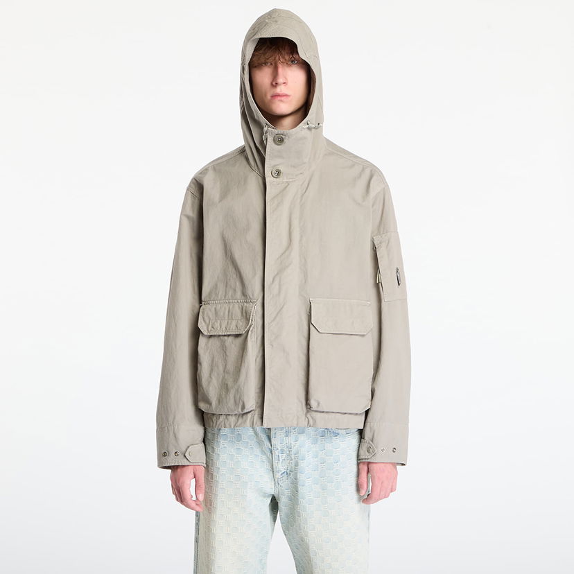 Bunda C.P. Company Twill Hooded Short Jacket Fungi Grey Béžová | 19CMOW069A110305G-356