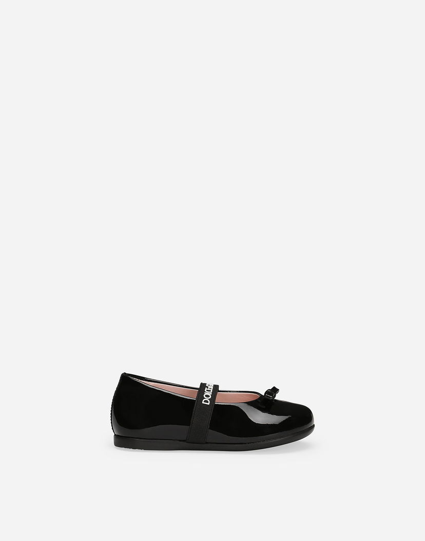 Tenisky a topánky Dolce & Gabbana Patent Leather Ballet Flats With Bow For First Steps Čierna | D20093A483180999