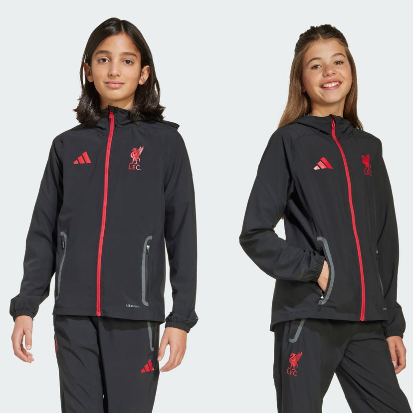 Bunda adidas Performance Liverpool Tiro 25 Competition Vis Tech Travel Jacket Čierna | JZ5558