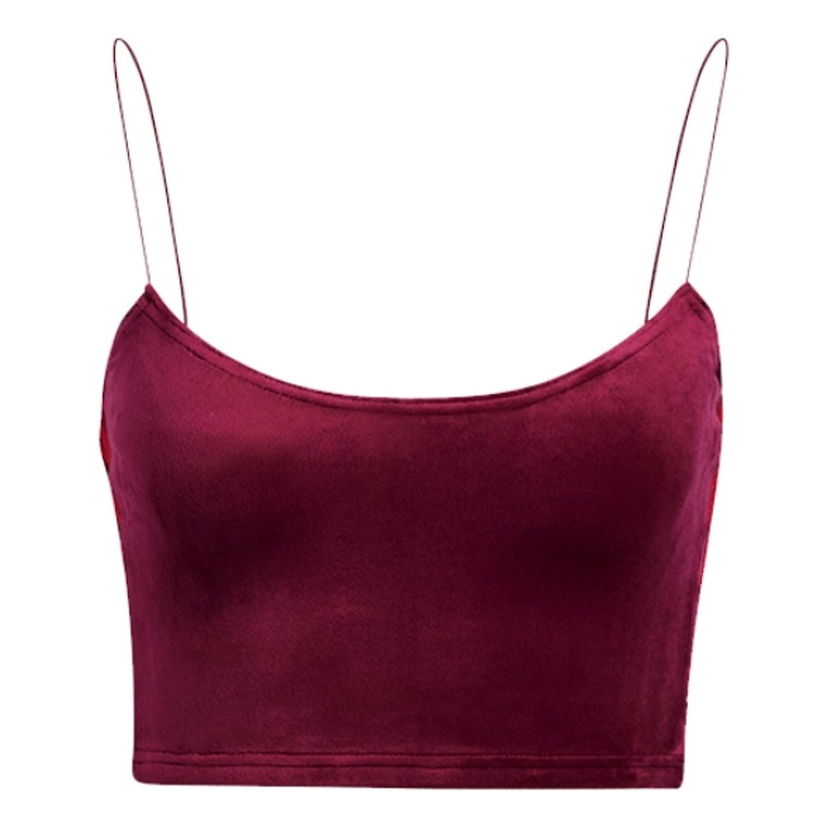 Podprsenka adidas Originals Velour Crop Top Vínová | HH7136